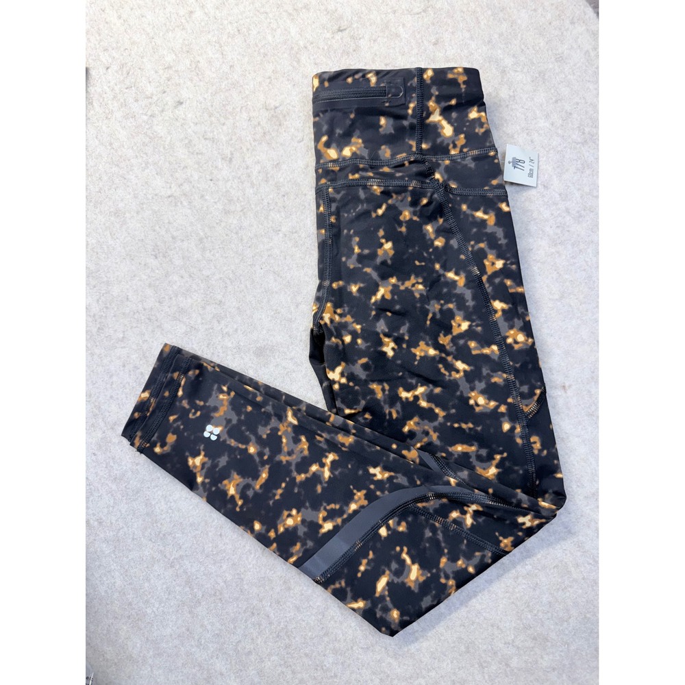 Sweaty‎ Betty Zero Gravity Running Leggings Womens S Brown Tortoise Shell 7/8
